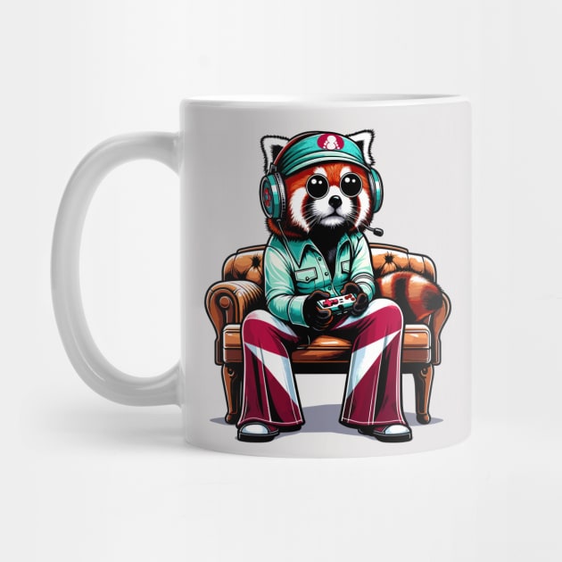 Red Panda gamer - Retro Gaming Bliss by TimeWarpWildlife